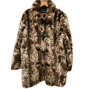 Pamela McCoy Womens Faux Fur Coat Toggle Button Detachable Hood EUC 1X